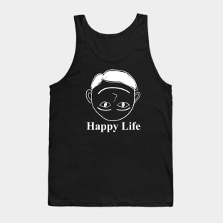 Happy Life (un)Happy Smile Line Art Tank Top